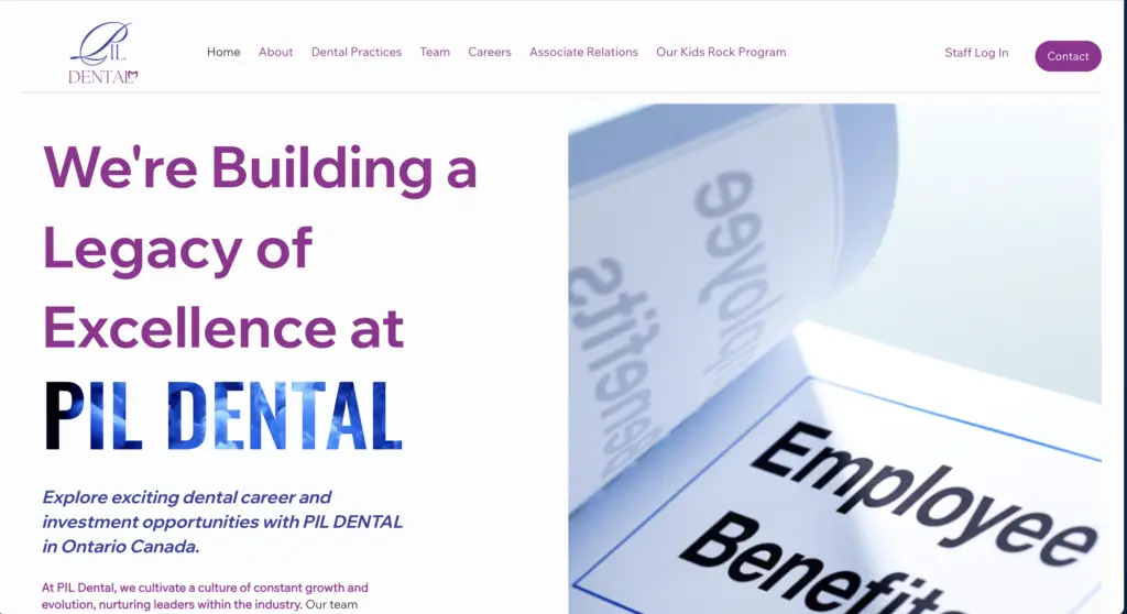 Corporate Website Build Pil Dental - July/August 2024